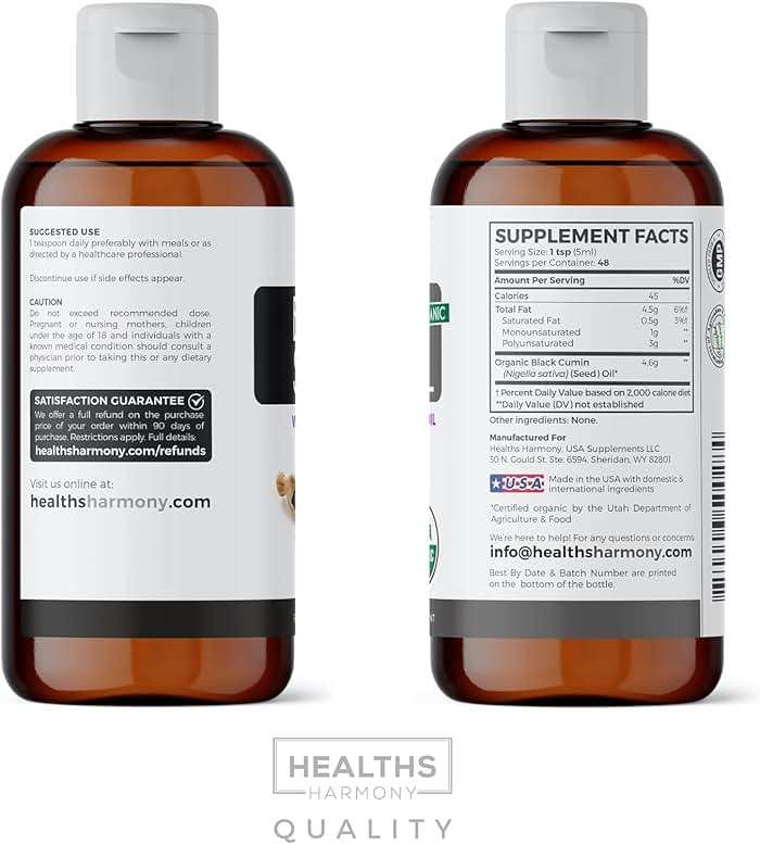 USDA Organic Black Cumin Seed Oil Liquid (8 fl oz) Premium Cold-Pressed Nigella Sativa Producing Pure - Antioxidant Supplement - Vegan, Gluten-Free, & Non-GMO (No Pills or Capsules) - Image 10