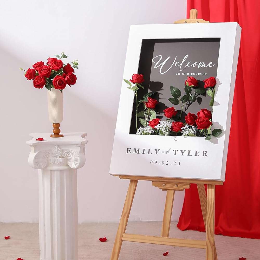 Hawesome 12PCS Artificial Flowers Fake Roses, Realistic Velvet Long Stem Red Roses Bouquet for Wedding Centerpiece Home Decor Party & Valentines (Red) - Image 4