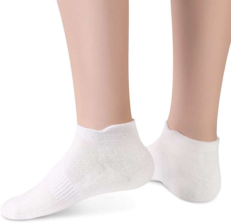 Women's Ankle Cotton Socks - Low Cut Athletic Running Soft Thin No Show White Socks With Tab 6 Pairs - Image 2