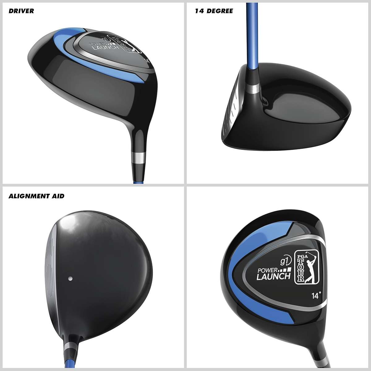 PGA Tour Youth Golf Club Set for Ages 8-12 & 12+ (4’8”–5’10”), Right and Left-Handed Kids Golf Sets – Beginner Junior Golf Clubs with Lightweight Stand Bag, Mallet Putter, Hybrid, Driver - Image 3