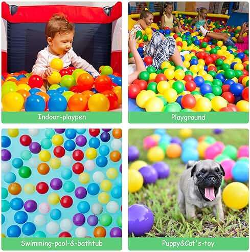 Hovenlay Ball Pit Balls Phthalate Free BPA Free Crush Proof Plastic - 7 Bright Colors in Reusable Play Toys for Kids with Storage Bag - Image 8