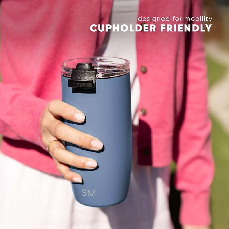 Simple Modern Voyager Tumbler with Flip Lid | Travel Coffee Mug | Insulated Stainless Steel Cold Brew Iced or Hot Coffee Cup | Gifts for Women Men Her Him | 12oz, Almond Birch - Image 5