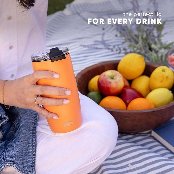 Simple Modern Voyager Tumbler with Flip Lid | Travel Coffee Mug | Insulated Stainless Steel Cold Brew Iced or Hot Coffee Cup | Gifts for Women Men Her Him | 12oz, Almond Birch - Image 7