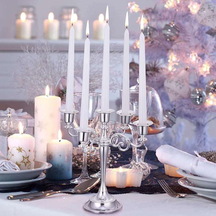 Kedtui Taper Candles 10 inch (H) Dripless, Set of 24 White Unscented and Smokeless Taper Candles Long Burning, Paraffin Wax with Cotton Wicks for Burning 8 Hours Time - Image 4