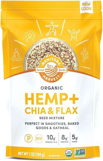 Manitoba Harvest Organic Hemp Plus Flax & Chia Seeds - 7oz - 8g Protein, 5g Fiber and 10g Omega 3 & 6 per 30g Serving - Nutrient-Dense, 3-in-1 Super Seeds Mixture - Vegan, Non-GMO Project Verified - Image 1