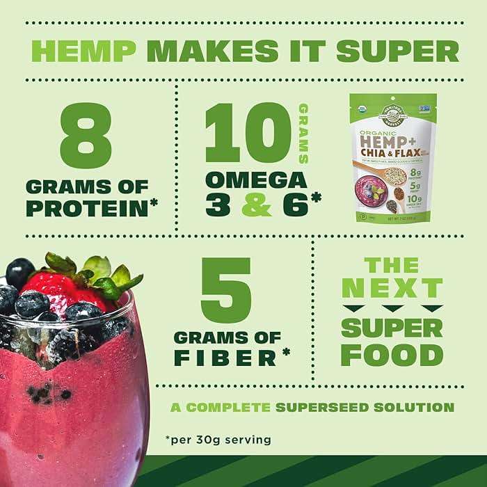 Manitoba Harvest Organic Hemp Plus Flax & Chia Seeds - 7oz - 8g Protein, 5g Fiber and 10g Omega 3 & 6 per 30g Serving - Nutrient-Dense, 3-in-1 Super Seeds Mixture - Vegan, Non-GMO Project Verified - Image 3