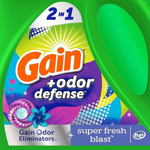 Gain Odor Defense Liquid Laundry Detergent, Super Fresh Blast Scent, 2 x 65 fl oz, 2 x 45 loads, total of 90 loads, 2 in 1, Laundry Detergent Liquid Soap, HE compatible - Image 11