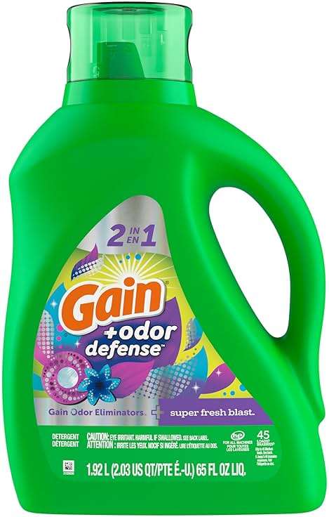 Gain Odor Defense Liquid Laundry Detergent, Super Fresh Blast Scent, 2 x 65 fl oz, 2 x 45 loads, total of 90 loads, 2 in 1, Laundry Detergent Liquid Soap, HE compatible - Image 12