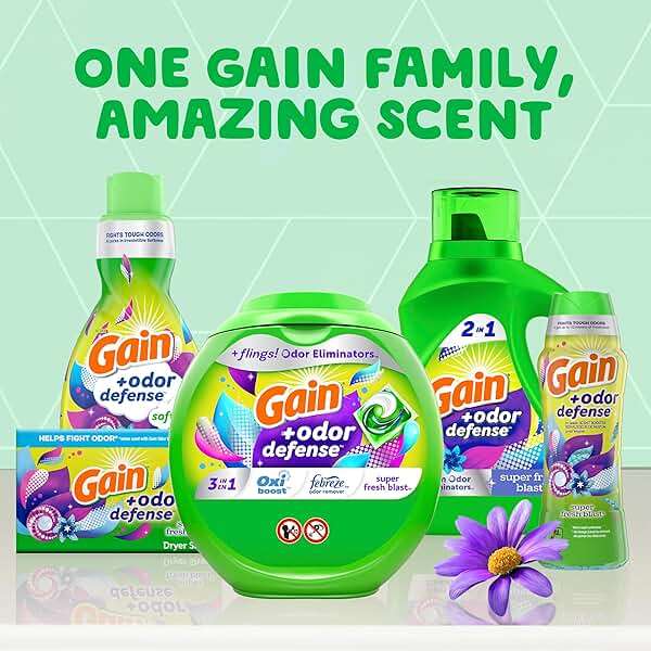 Gain Odor Defense Liquid Laundry Detergent, Super Fresh Blast Scent, 2 x 65 fl oz, 2 x 45 loads, total of 90 loads, 2 in 1, Laundry Detergent Liquid Soap, HE compatible - Image 8