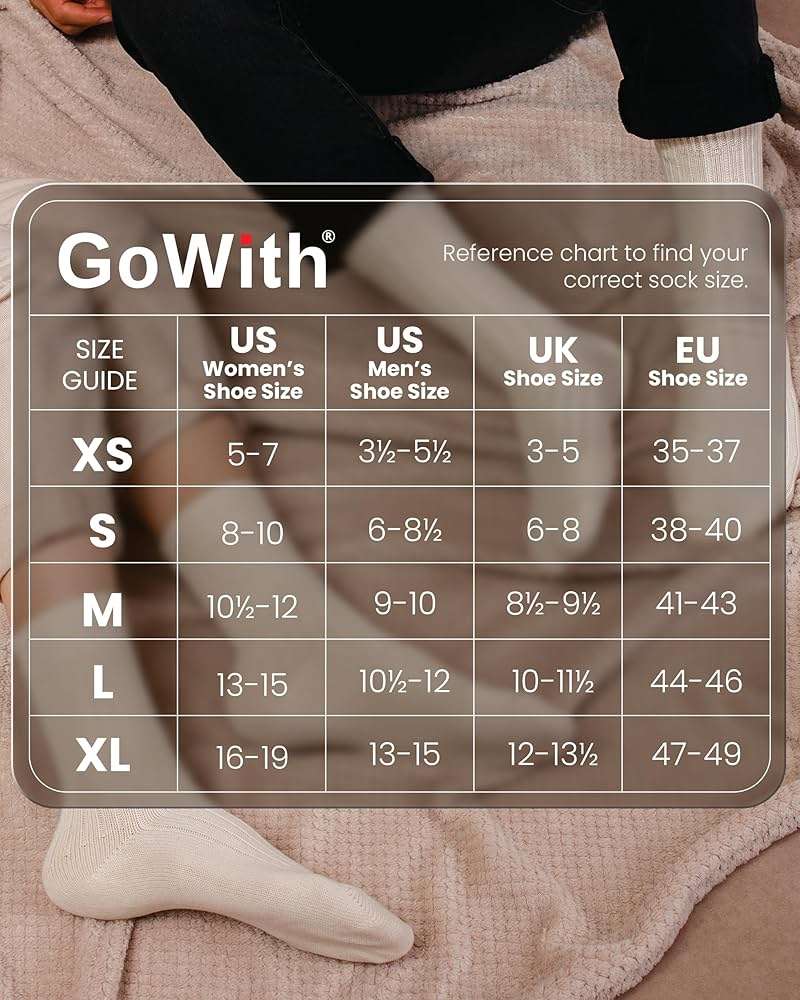 GoWith 4-5 Pairs Unisex Natural 97% Cotton Crew Socks, Pure Cotton Comfy Cozy Breathable Seamless Casual Socks for Men Women - Image 5