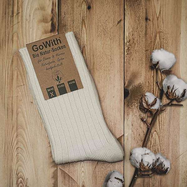 GoWith 4-5 Pairs Unisex Natural 97% Cotton Crew Socks, Pure Cotton Comfy Cozy Breathable Seamless Casual Socks for Men Women - Image 7