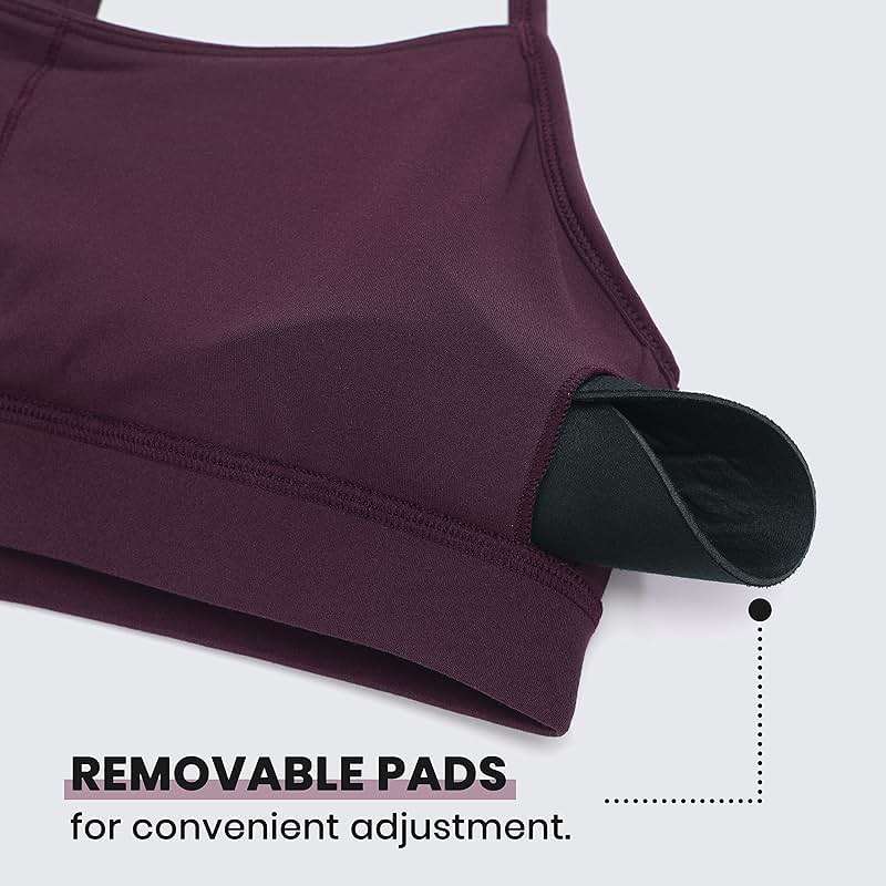 CRZ YOGA Butterluxe Y Back Sports Bras for Women - Padded Racerback Low Impact Spaghetti Thin Strap Workout Yoga Top - Image 5