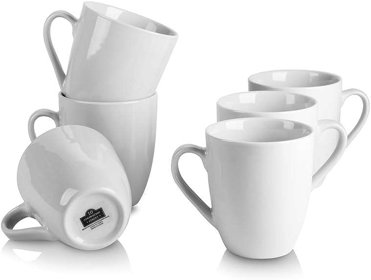 10 Strawberry Street Simply White 12 oz Mug, Set of 6 - Image 1