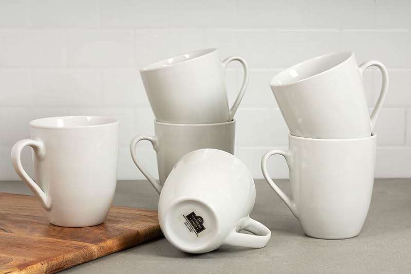 10 Strawberry Street Simply White 12 oz Mug, Set of 6 - Image 2