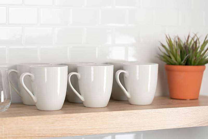 10 Strawberry Street Simply White 12 oz Mug, Set of 6 - Image 4