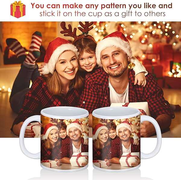 DANALLAN Sublimation Mugs, Premium Coffee Mugs Set of 12 White Ceramic Sublimation Cups 11 oz Christmas Coffee Mug for Soup Tea Milk Latte Hot Chocolate - Image 6