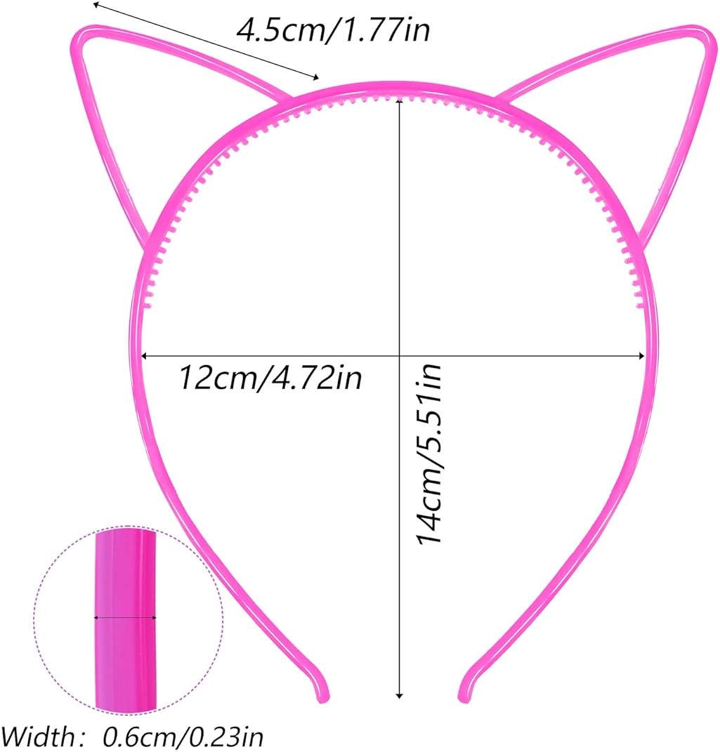 ZIRICHER 12pcs Glow in the Dark Headbands,Plastic Light Up Hair Band Luminous Headband Cat Headband For Girls Party Crown Headbands - Image 6