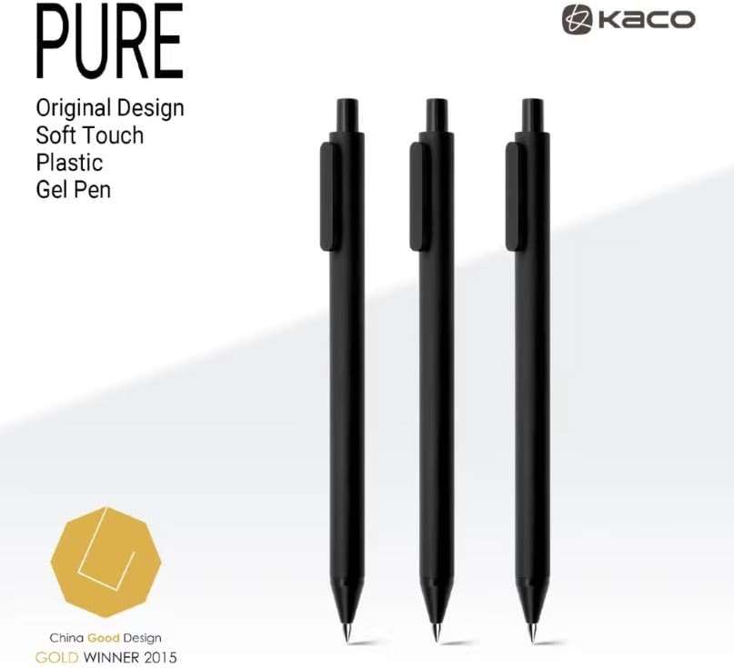 Kaco Gel Pens, 0.5 mm Fine Point, Black Ink 10 Count, Quick Dry Smooth Writing, Aesthetic Office Supplies Refillable Retractable - Image 2