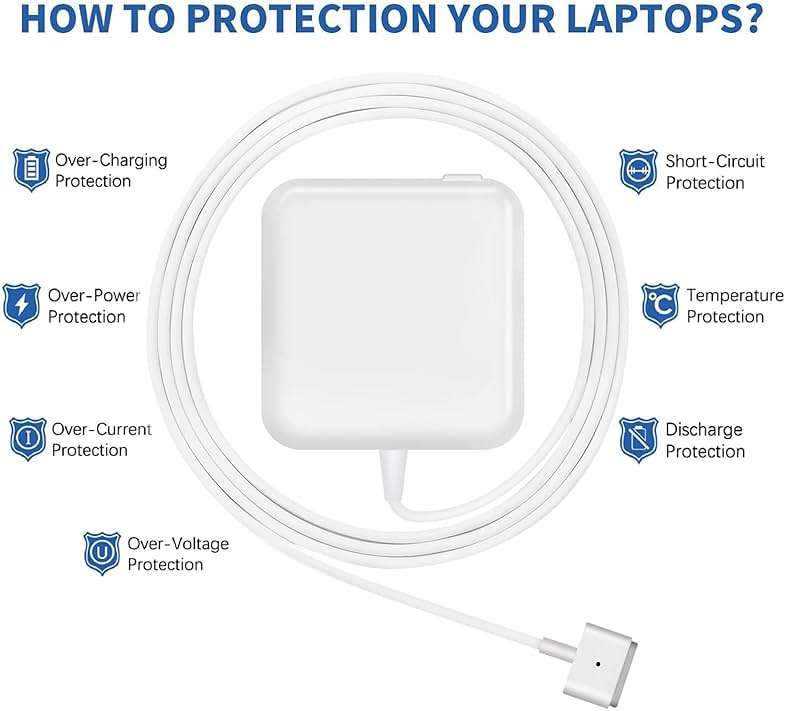 Mac Book Air Charger Replacement, 45W Power T-tip Magnetic DC Connector Adapter for Mac Book Air 11 inch and 13 inch (Between 2012-2017) - Image 3