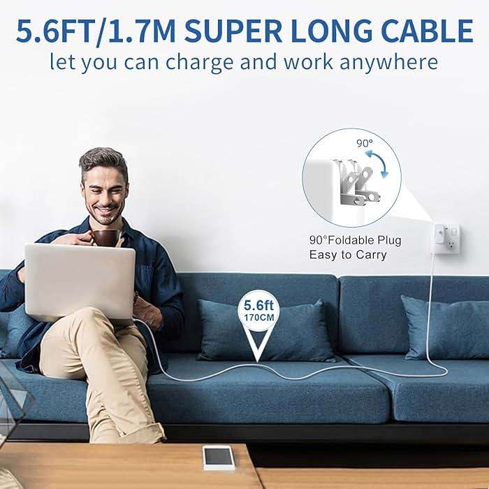 Mac Book Air Charger Replacement, 45W Power T-tip Magnetic DC Connector Adapter for Mac Book Air 11 inch and 13 inch (Between 2012-2017) - Image 6