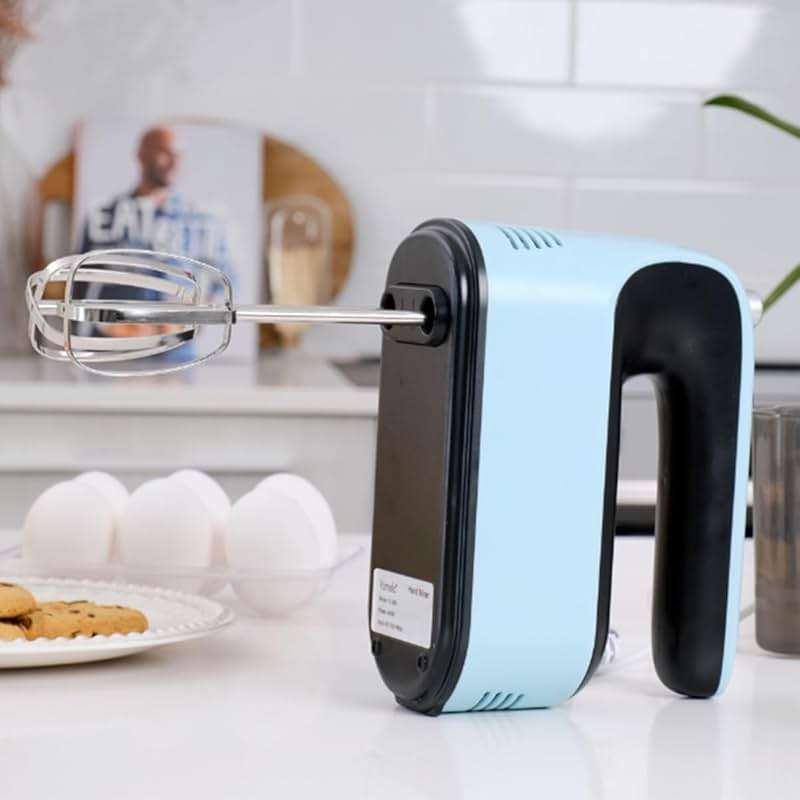 Yomelo 9-Speed Digital Hand Mixer Electric, 400W Powerful DC Motor, Hand Mixer Electric Handheld with Snap-On Storage Case, 5 Stainless Steel Accessories, Beaters, Dough Hooks, Whisk(Ice Blue/Black) - Image 9