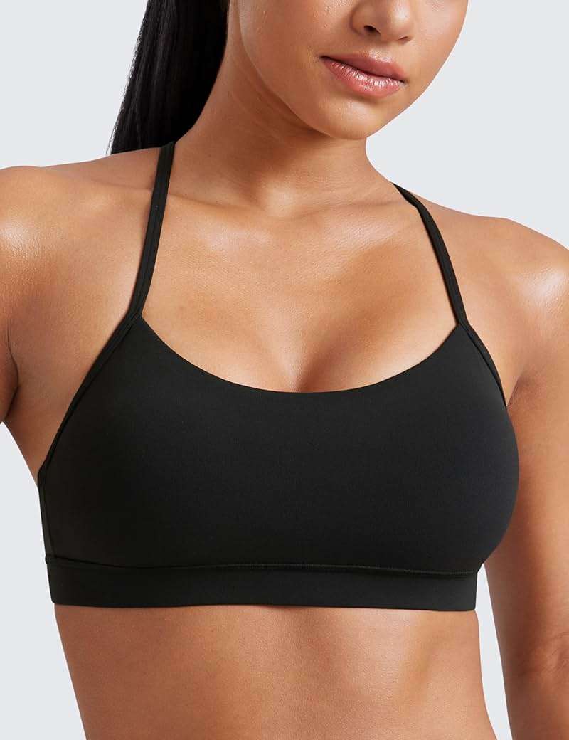 CRZ YOGA Butterluxe Y Back Sports Bras for Women - Padded Racerback Low Impact Spaghetti Thin Strap Workout Yoga Top - Image 5