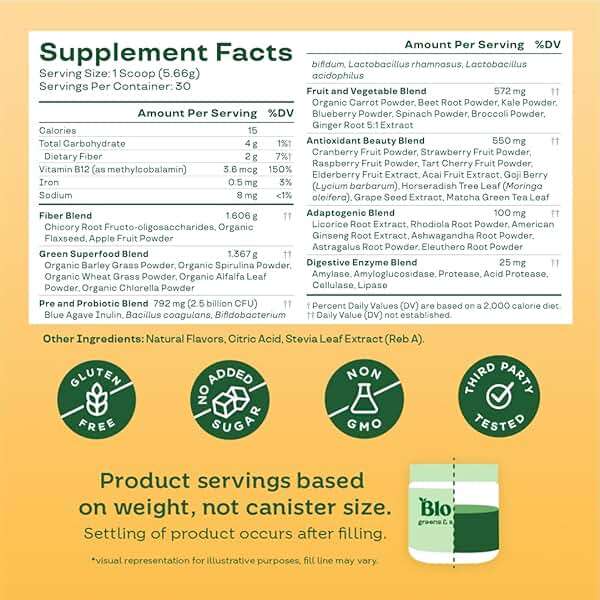 Bloom Nutrition Superfood Greens Powder, Digestive Enzymes with Probiotics and Prebiotics, Gut Health, Bloating Relief for Women, Chlorella, Green Juice Mix with Beet Root Powder, 30 SVG, Mango - Image 5