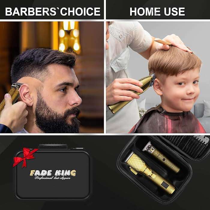 FADEKING® Professional Hair Clippers for Men – Cordless Barber Clippers & Beard Trimmer for Men, Fade Clipper and Trimmer Set for Home & Barber Use, Complete Men's Grooming Kit - Gifts for Men - Image 3