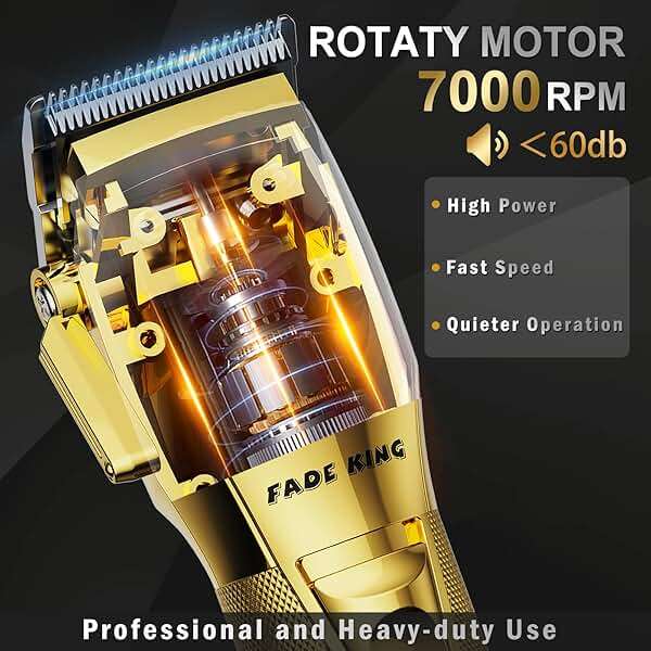 FADEKING® Professional Hair Clippers for Men – Cordless Barber Clippers & Beard Trimmer for Men, Fade Clipper and Trimmer Set for Home & Barber Use, Complete Men's Grooming Kit - Gifts for Men - Image 5
