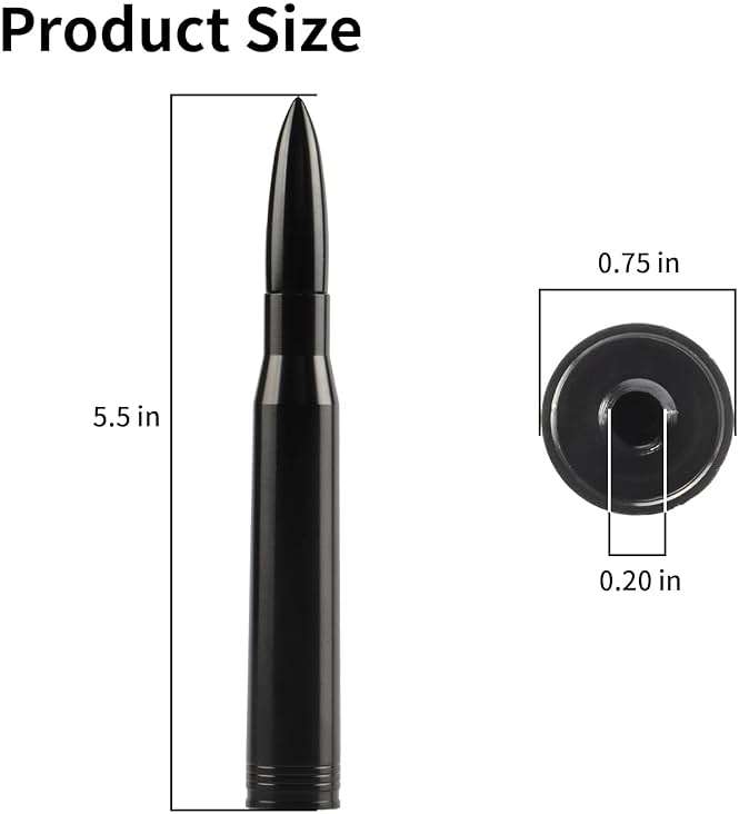 BJSIA Universal Car Truck Antenna Replacement Compatible with Ford F150 F250 F350, Dodge Ram 1500 2500 3500, Chevrolet Silverado, GMC, Heavy Duty Pickup Truck Radio Replacement Car Accessories, Black - Image 2