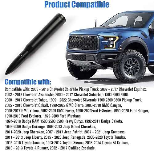 BJSIA Universal Car Truck Antenna Replacement Compatible with Ford F150 F250 F350, Dodge Ram 1500 2500 3500, Chevrolet Silverado, GMC, Heavy Duty Pickup Truck Radio Replacement Car Accessories, Black - Image 5
