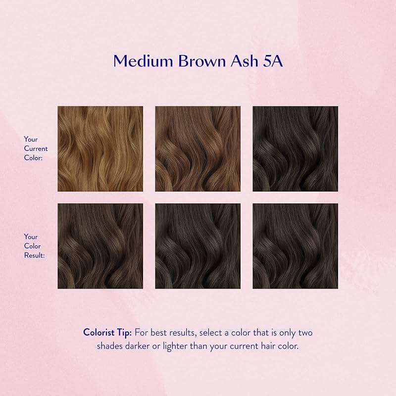 eSalon Permanent Hair Color Kit - Medium Brown Ash - Professional-Grade Ammonia-Free Dye for Up To 100% Gray Coverage on All Hair Types - Image 4