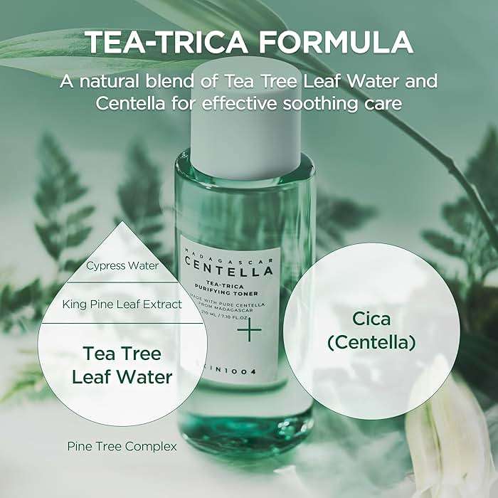 SKIN1004 Tea-Trica Purifying Toner, Korean Toner with Tea Tree & BHA, Centella Toner for Oil Balance & Hydration, Lightweight Astringent for Soothing & Refreshing, Korean Skin Care, 7.10 fl.oz / 210ml - Image 5
