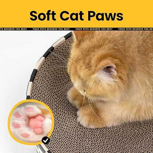 Conlun Cat Scratcher Cardboard,2 in 1 Oval Cat Scratch Pad Bowl for Indoor Kitty Grinding Claw,Round Kittens Scratching Board Corrugated Lounge Pet Beds&Furniture Protector for Sofas - Image 4