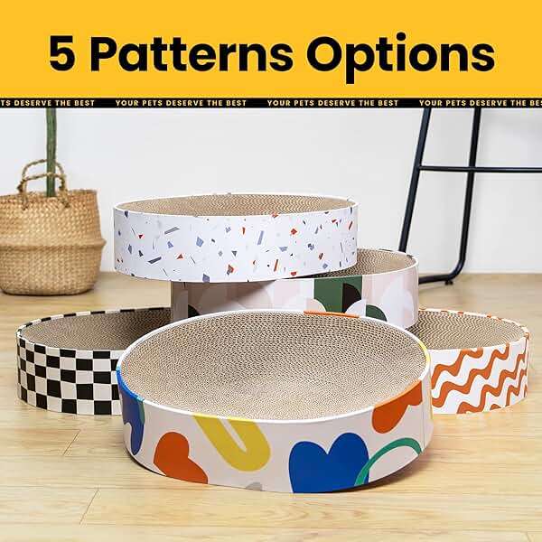 Conlun Cat Scratcher Cardboard,2 in 1 Oval Cat Scratch Pad Bowl for Indoor Kitty Grinding Claw,Round Kittens Scratching Board Corrugated Lounge Pet Beds&Furniture Protector for Sofas - Image 7