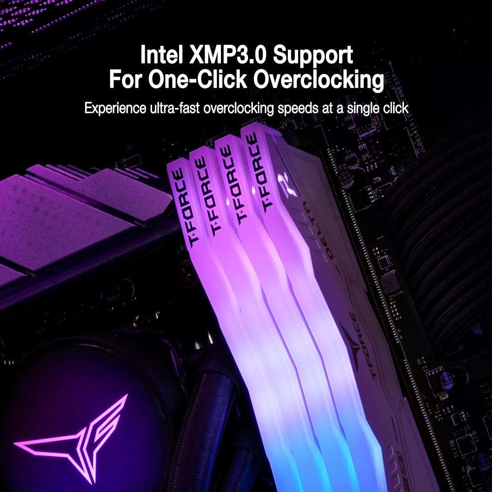 TEAMGROUP T-Force Delta RGB DDR5 Ram 32GB (2x16GB) 6000MHz PC5-48000 CL30 Intel XMP 3.0 & AMD Expo Compatible Desktop Memory Module Ram White FF4D532G6000HC30DC01 - Image 3