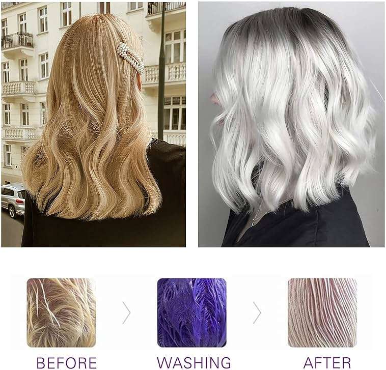 NUSPA 3 Minutes Purple Shampoo, Moisturizing Color Correction Sulfate Free Hair Wash，No Yellow Shampoo for No Brass or Yellow - Argan Oil Keratin Infused,16.9OZ - Image 4