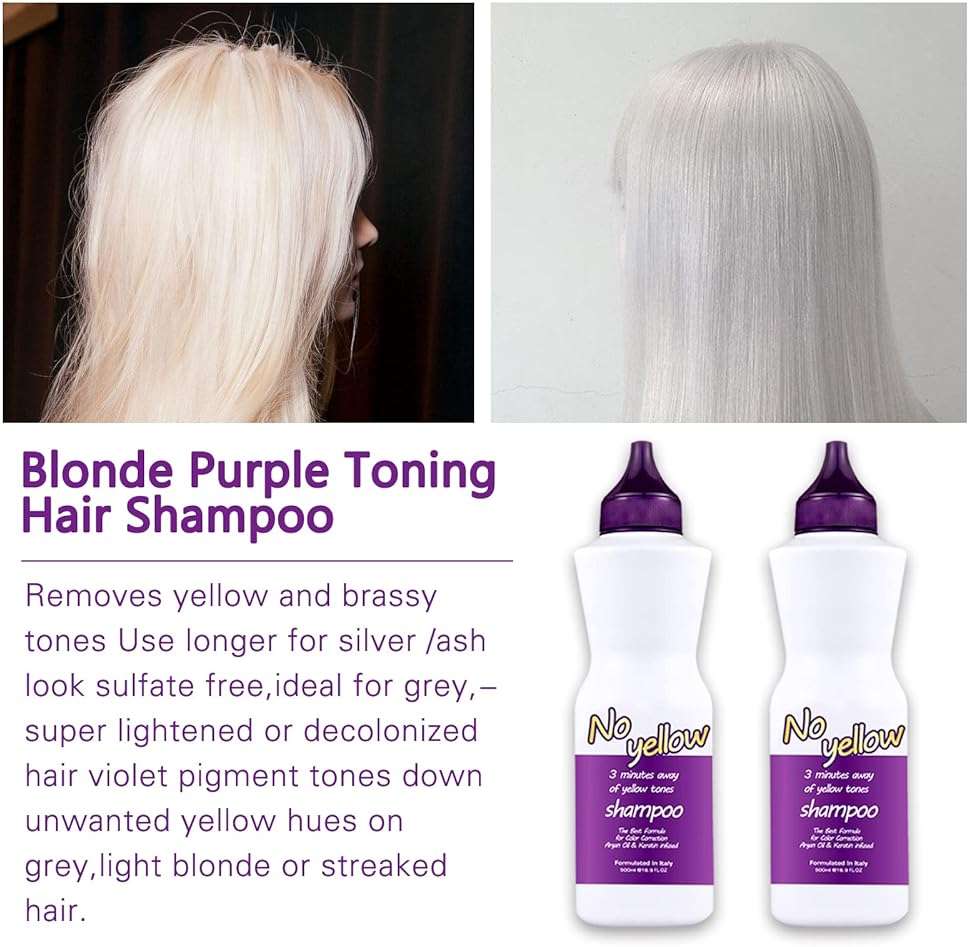 NUSPA 3 Minutes Purple Shampoo, Moisturizing Color Correction Sulfate Free Hair Wash，No Yellow Shampoo for No Brass or Yellow - Argan Oil Keratin Infused,16.9OZ - Image 5