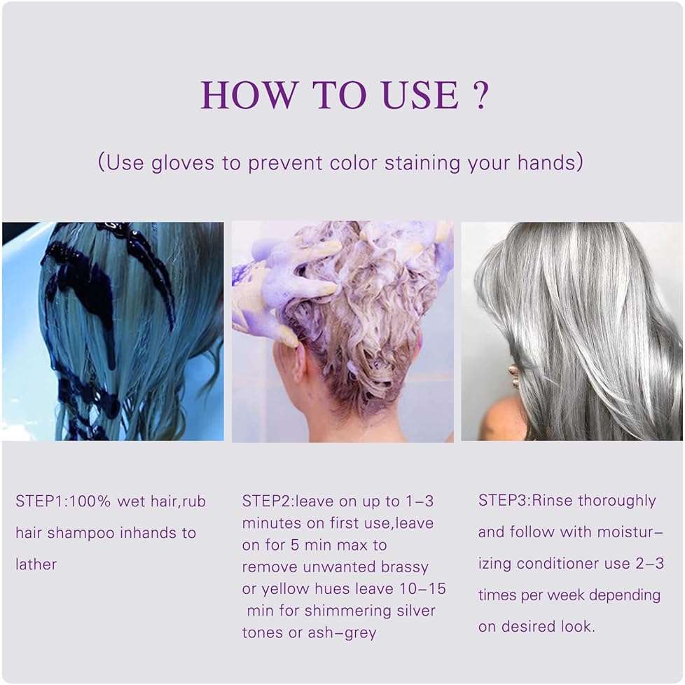 NUSPA 3 Minutes Purple Shampoo, Moisturizing Color Correction Sulfate Free Hair Wash，No Yellow Shampoo for No Brass or Yellow - Argan Oil Keratin Infused,16.9OZ - Image 6