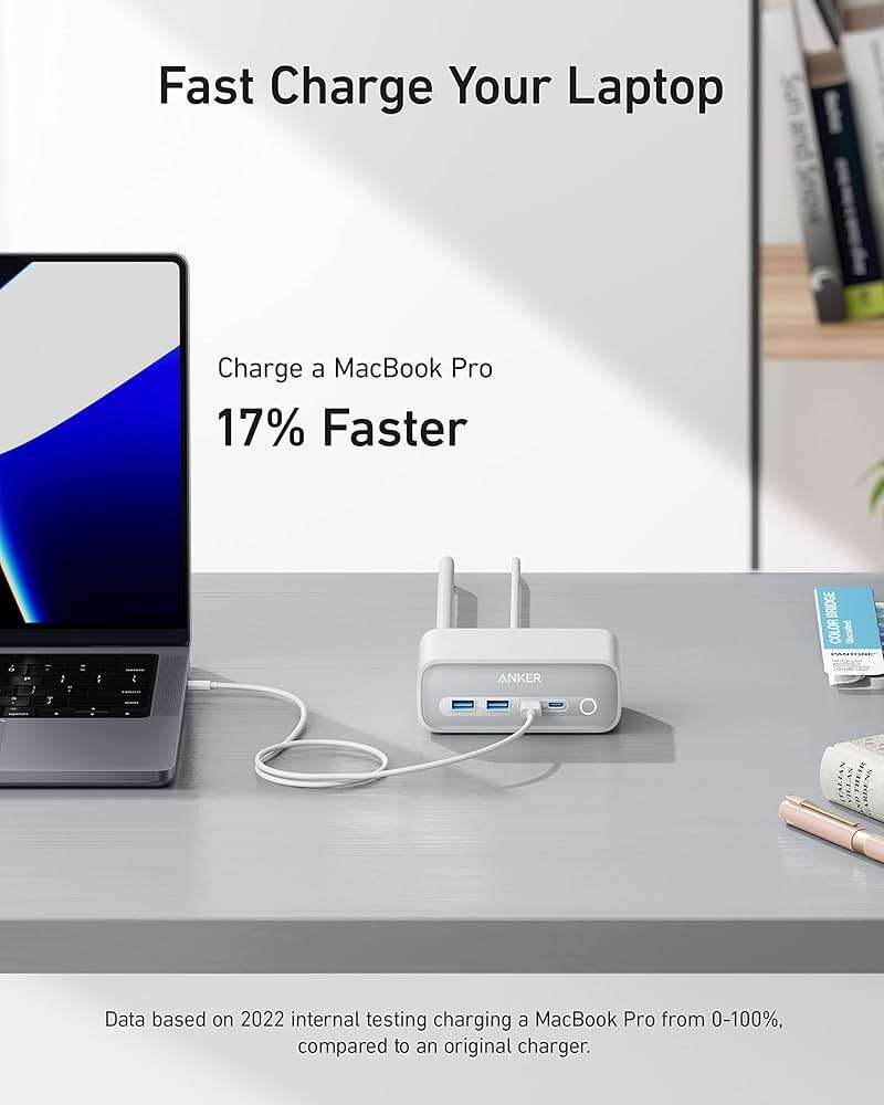 Anker 525 Charging Station, 7-in-1 USB C Power Strip for iphone13/14, 5ft Extension Cord with 3AC,2USB A,2USB C,Max 65W Power Delivery Desktop Accessory for MacBook Pro, Home, Office (Phantom Black) - Image 4
