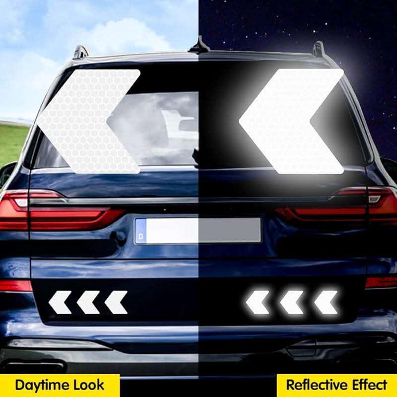 Nouiroy 6 Pack Funny Reflective Sticker for Cars, 4.8 * 1.7in OUCH Sticker for Dent Scratch Cover, Band Aid Decals Adhesive Vinyl Decal, White - Image 3
