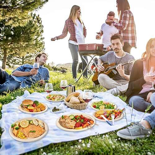 Vplus 100% Compostable Oval Paper Plates 12 inch 120 Pack Super Strong Disposable Dinner Plates Natural Biodegradable Eco-Friendly Sugarcane Plates for BBQ, Party, Gathering, and Picnic - Image 7