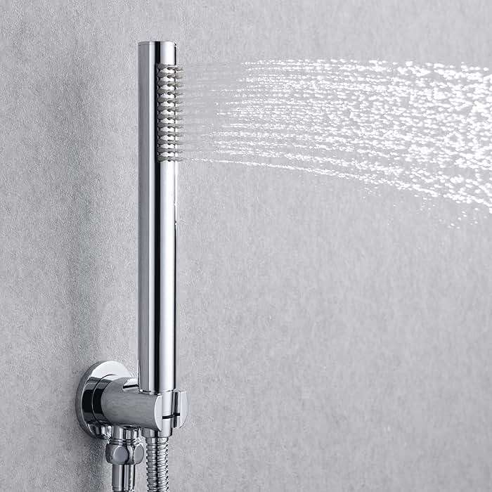 sumerain Rain Shower System with Tub Spout, Tub Shower Faucet Set with 8 inches Shower Head and Hand Shower, Valve Included Chrome - Image 8