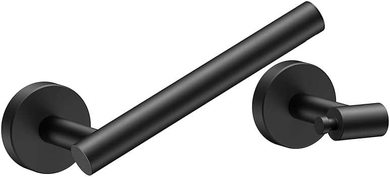 FORIOUS Toilet Paper Holder Wall Mount, Stainless Steel Rustproof Double Post Pivoting Tissue Roll Holder for Bathroom, Commercial Toilet Paper Dispenser, Matte Black - Image 7