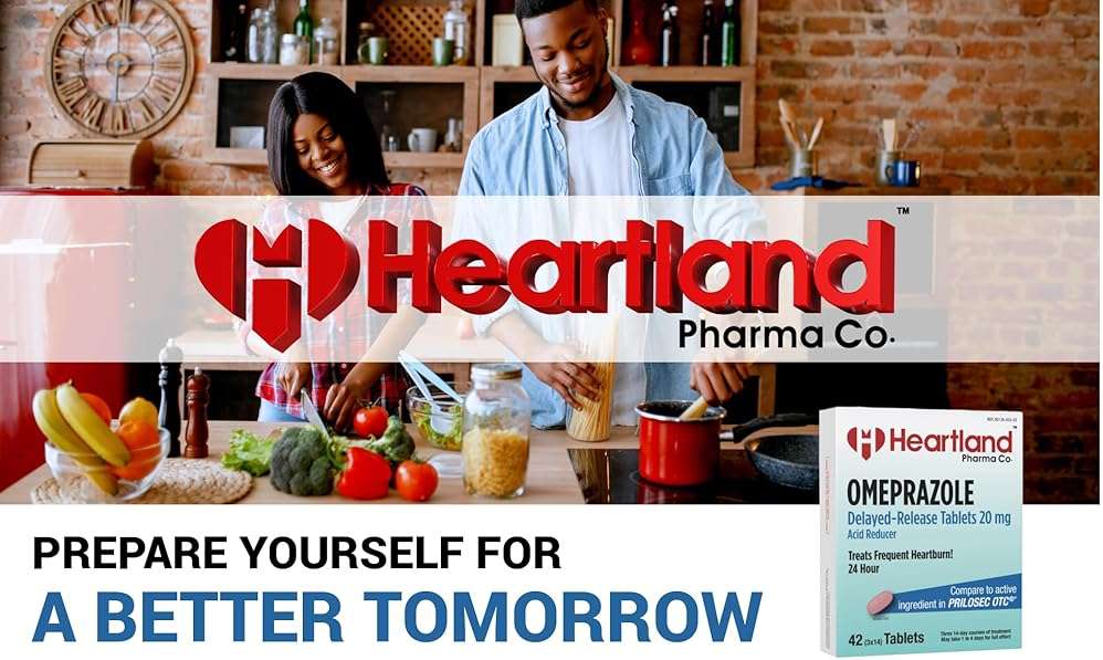 Heartland Pharma | Omeprazole 20mg | Heartburn Relief Medicine | Delayed Release Acid Reducer Tablet | Antacid Tablets for Acid Reflux | 42 Count | 2-Pack - Image 7