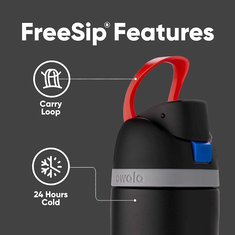 Owala Star Wars FreeSip Insulated Stainless Steel Water Bottle with Straw for Sports and Travel, BPA-Free, 24-Ounce, Darth Vader - Image 3