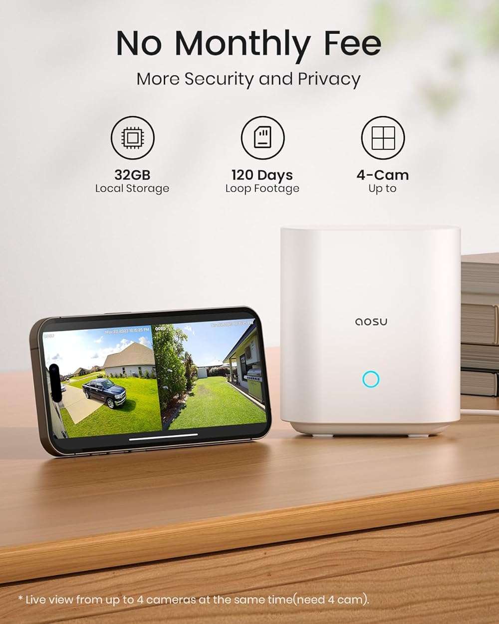 aosu Security Cameras Wireless Outdoor Home System, True 2K HD Night Vision, No Subscription Required, Long Battery Life, 166° Wide View, Spotlight & Siren Alarm, Motion Alert, Support 2.4 & 5GHz WiFi - Image 2