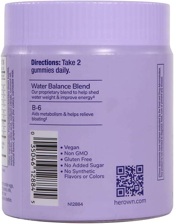 her own Debloat Gummy, Bloating and Gas Relief, Helps Reduce Water Retention, Supports Energy, with Apple Cider Vinegar and Dandelion, Gluten and Soy Free, Vegan, 60 Gummies, 60 Servings - Image 2