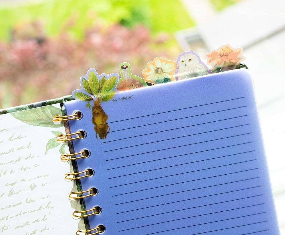 Harry Potter Mandrake Floral 5-Tab Spiral Notebook | 75-Page Bound Sketchbook Journal, Work Memo Notepad With Lined Paper, Travel Diary Writing | Home School Supplies For College, Business - Image 4
