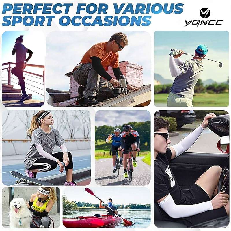 YQXCC 4 Pairs Arm Sleeves, Cooling UV Sun Protection Sports Compression Sleeves for Men Women, Golf Basketball Arm Sleeves - Image 2